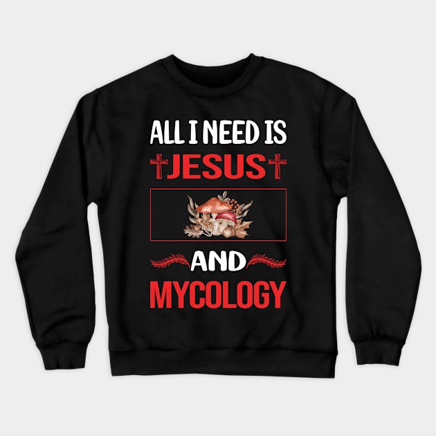 Funny Jesus Mycology Mycologist Mushrooms Crewneck Sweatshirt by lainetexterbxe49